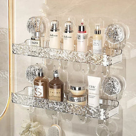 Light Luxury Bathroom Shelf with a Suction Cup